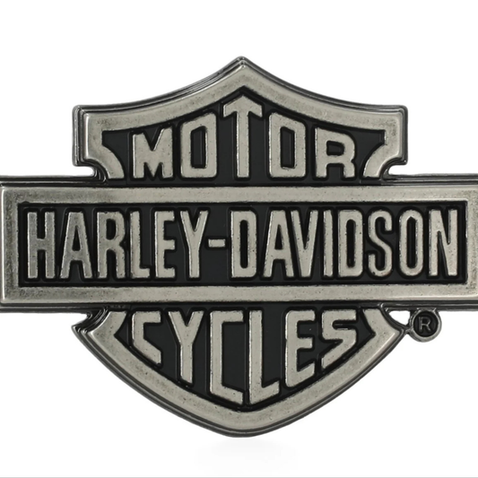 Harley-Davidson® Classic Bar & Shield Logo Nickel Finish Belt Buckle - Silver Metal