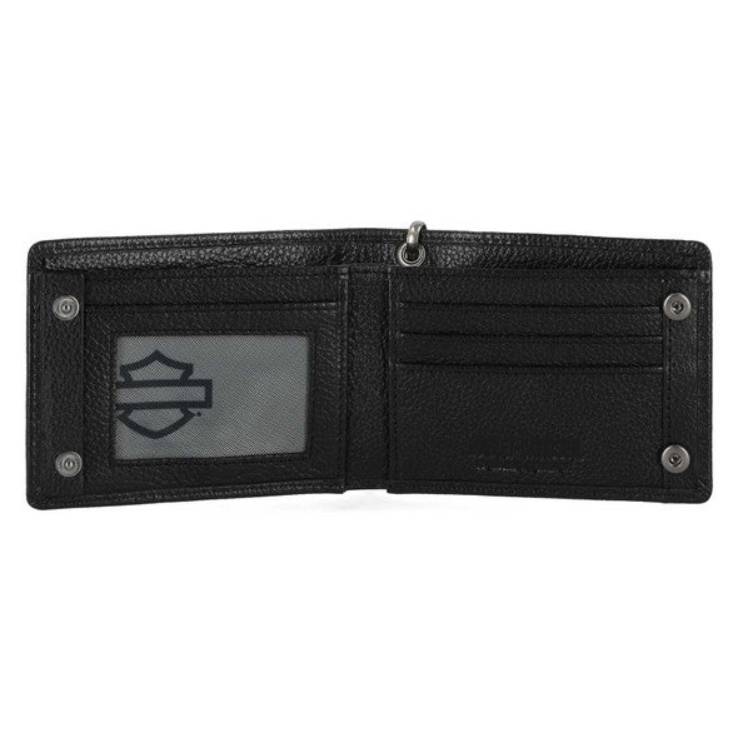 Harley-Davidson® Men's Open B&S Slimfold Biker Chain Leather Wallet - Black