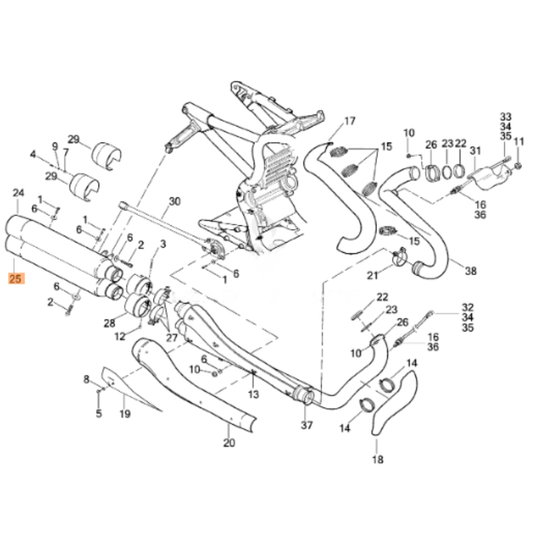 Harley-Davidson® VRSCDX Original Equipment Bottom Muffler - '08-'17 VRSCDX