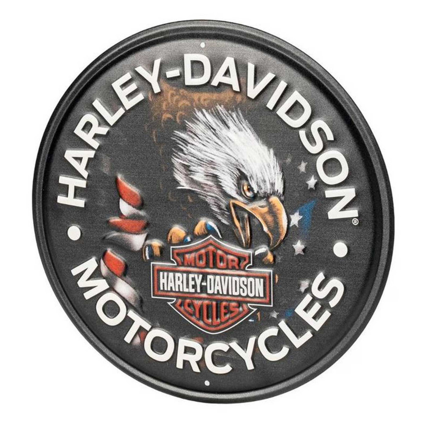 Harley-Davidson® Embossed Patriotic Eagle Bar & Shield Logo Metal Sign