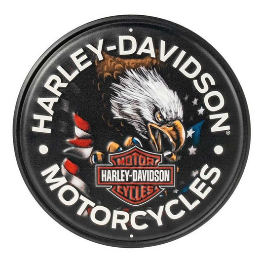 Harley-Davidson® Embossed Patriotic Eagle Bar & Shield Logo Metal Sign