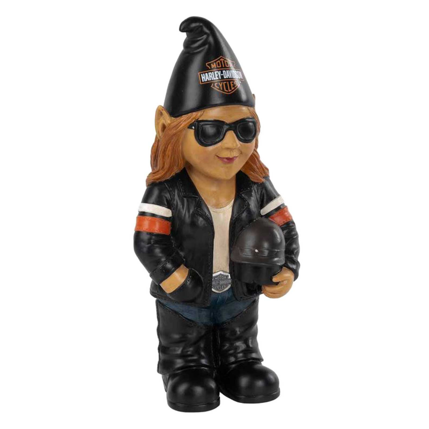 Harley-Davidson® Sculpted Lady Biker Garden Gnome Sunny - Indoor/Outdoor Use