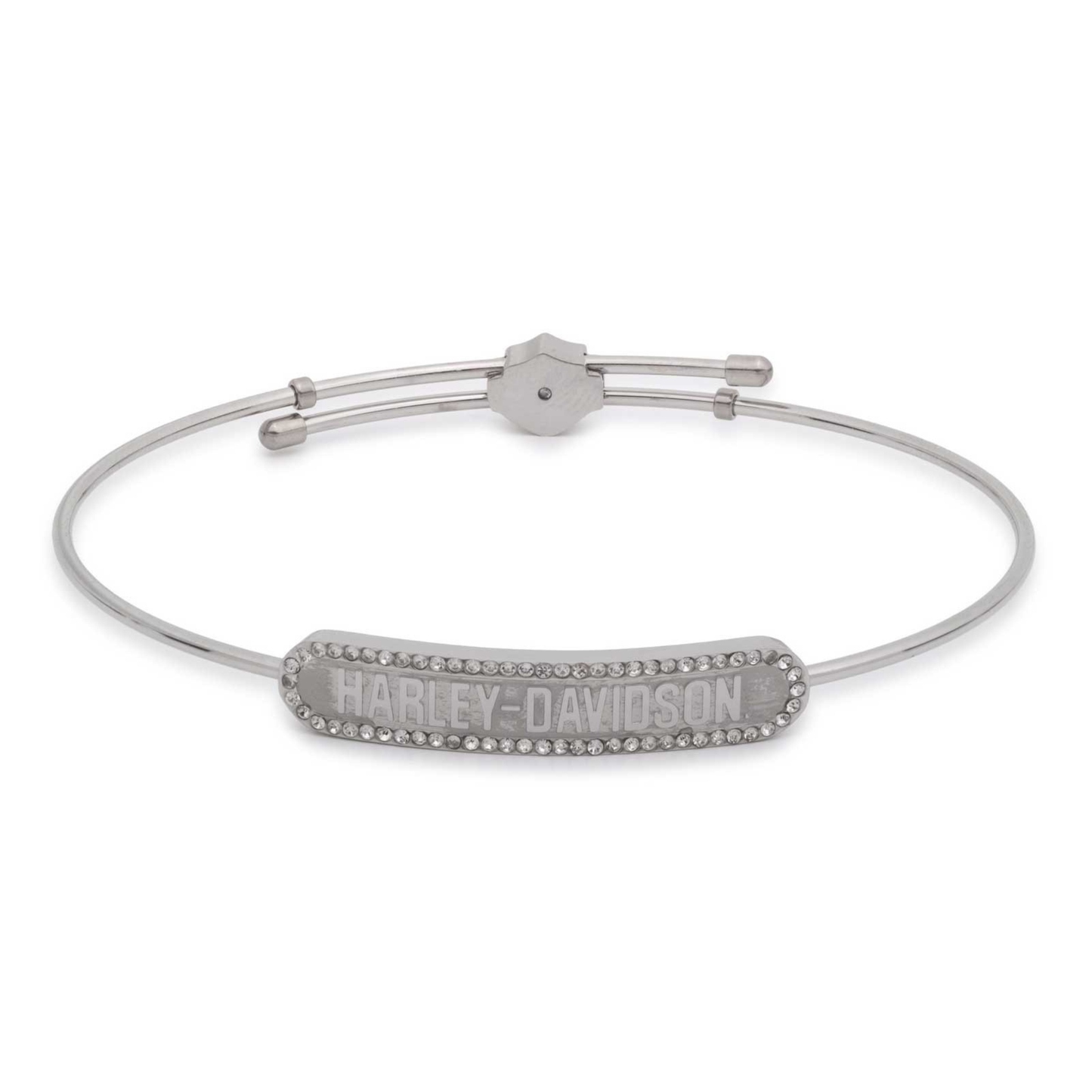 Harley-Davidson® Women's Oval H-D Script Crystal Bangle Bracelet