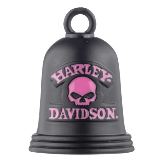 Harley-Davidson® Pink Willie G Skull Logo Motorcycle Ride Bell - Black Finish
