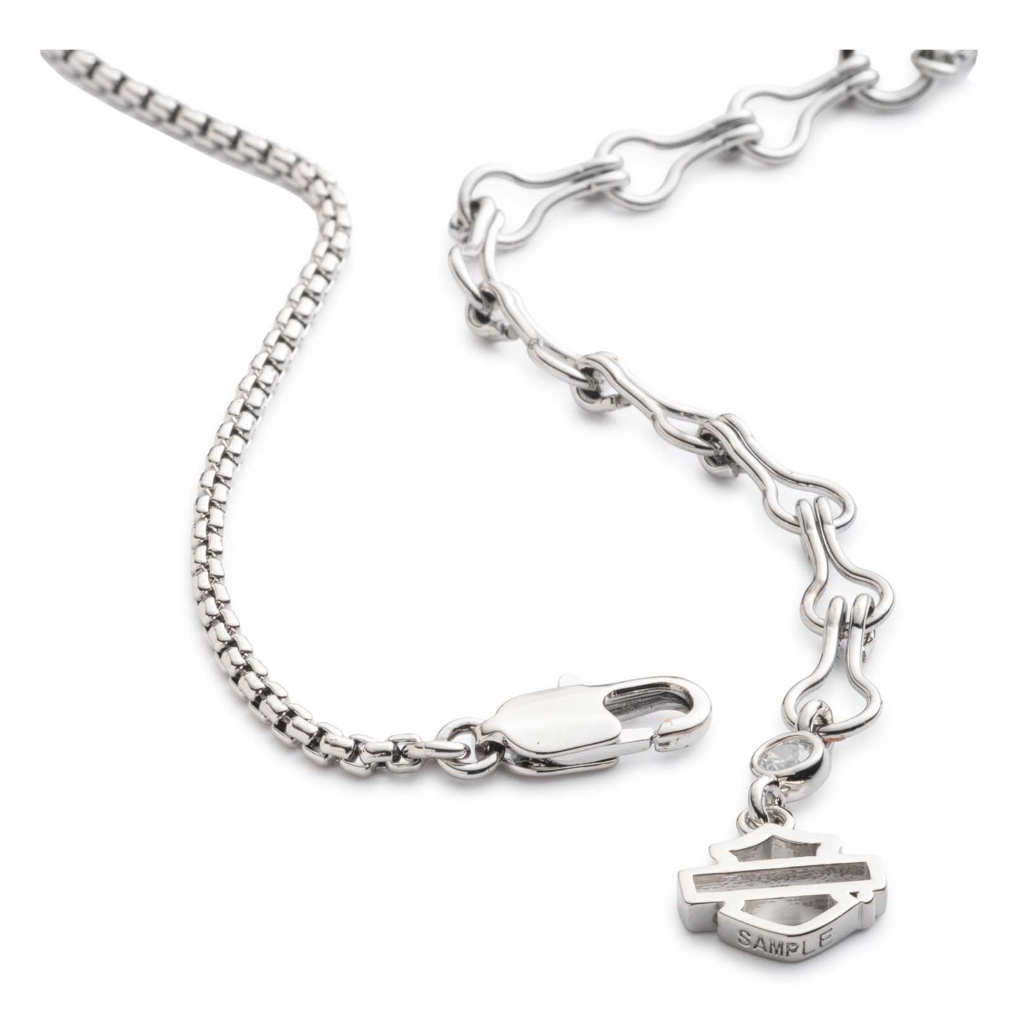 Harley-Davidson® Women's Pave Crystal Bar & Shield Logo Pendant Necklace