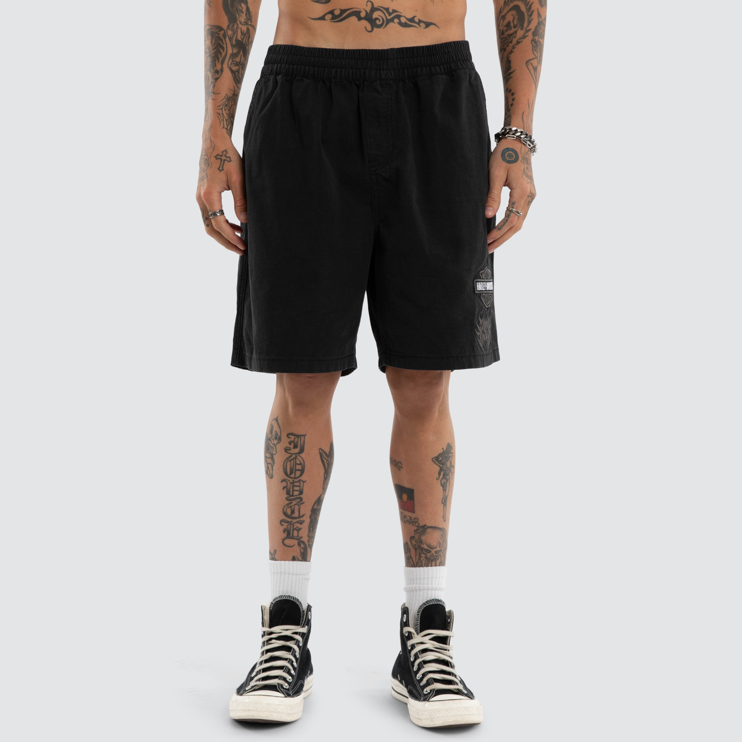 Harley-Davidson® x KSCY Liberator Mosh Baggy Shorts - Jet Black