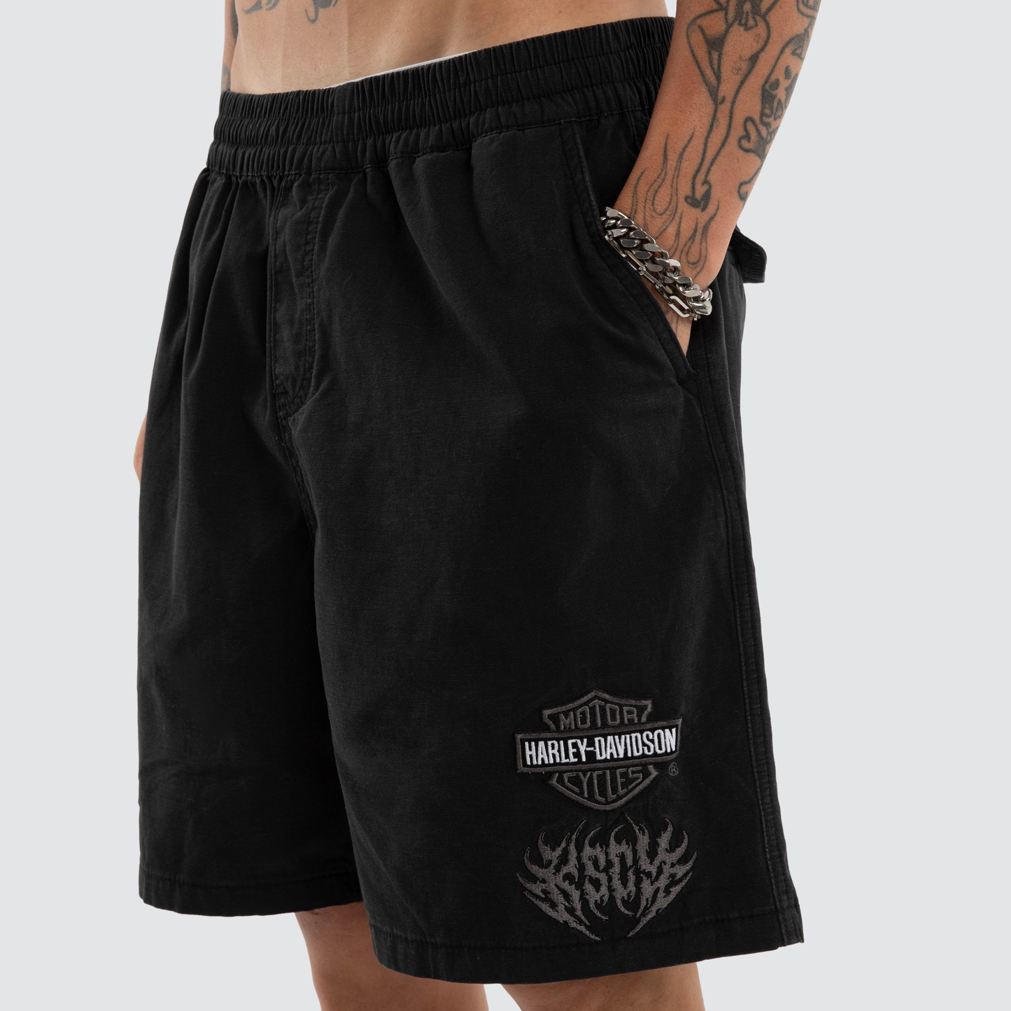 Harley-Davidson® x KSCY Liberator Mosh Baggy Shorts - Jet Black