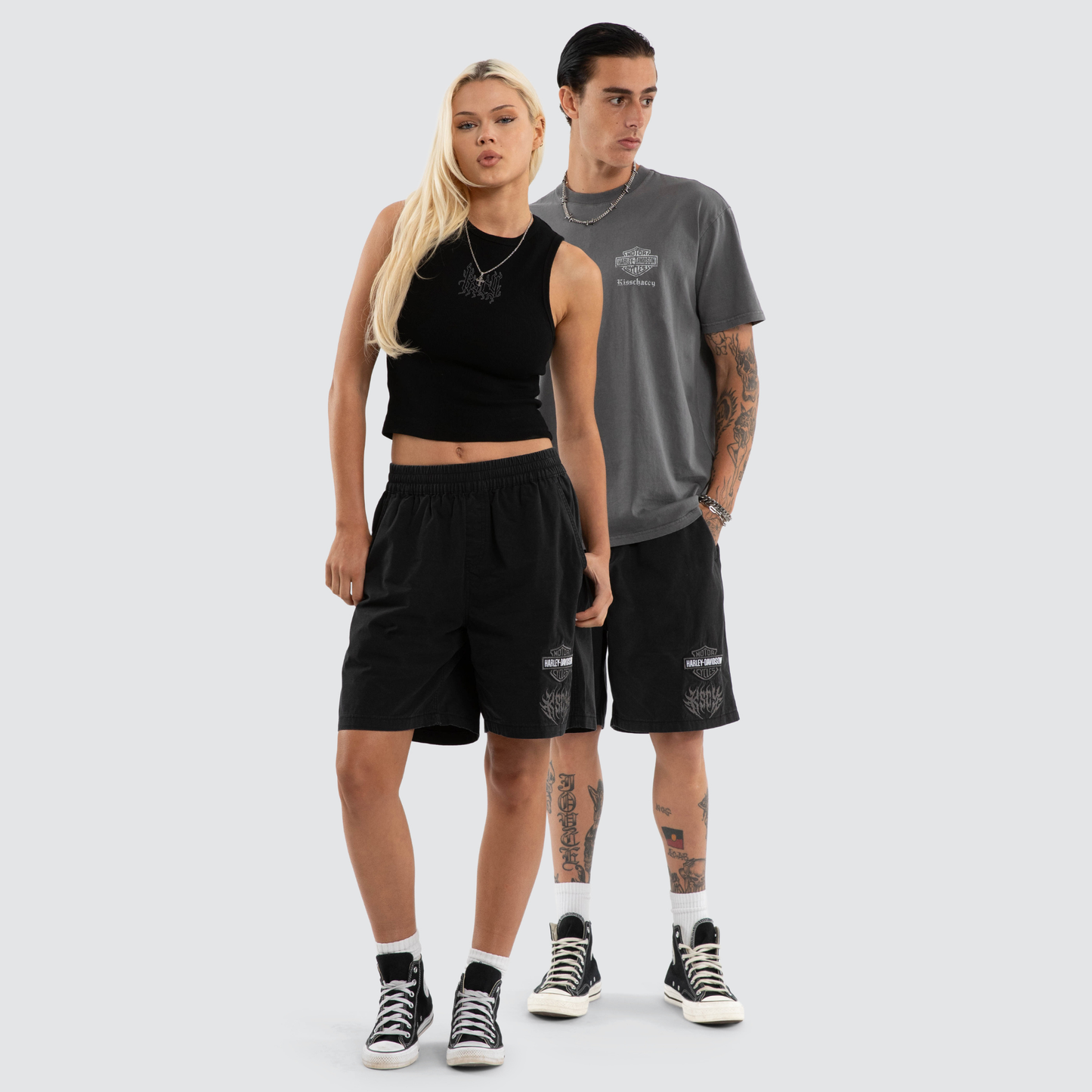 Harley-Davidson® x KSCY Liberator Mosh Baggy Shorts - Jet Black