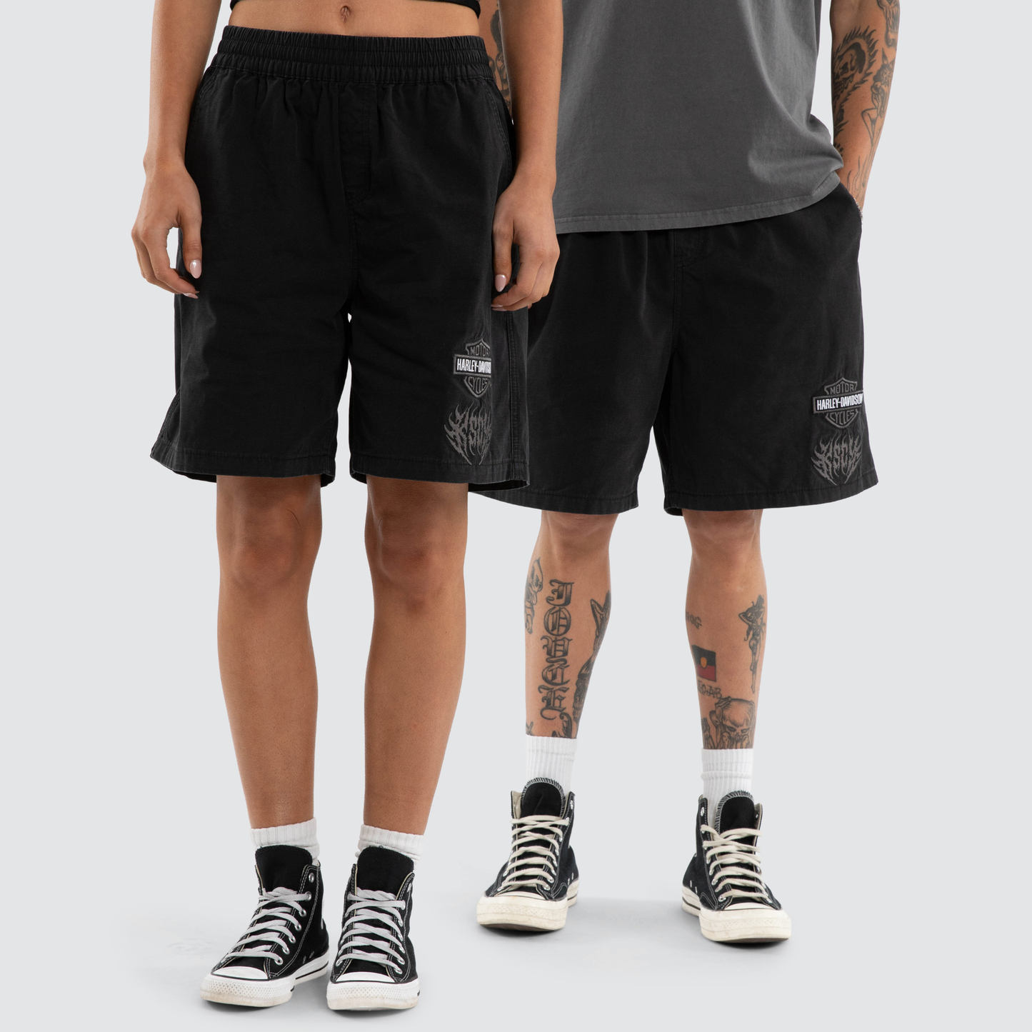 Harley-Davidson® x KSCY Liberator Mosh Baggy Shorts - Jet Black