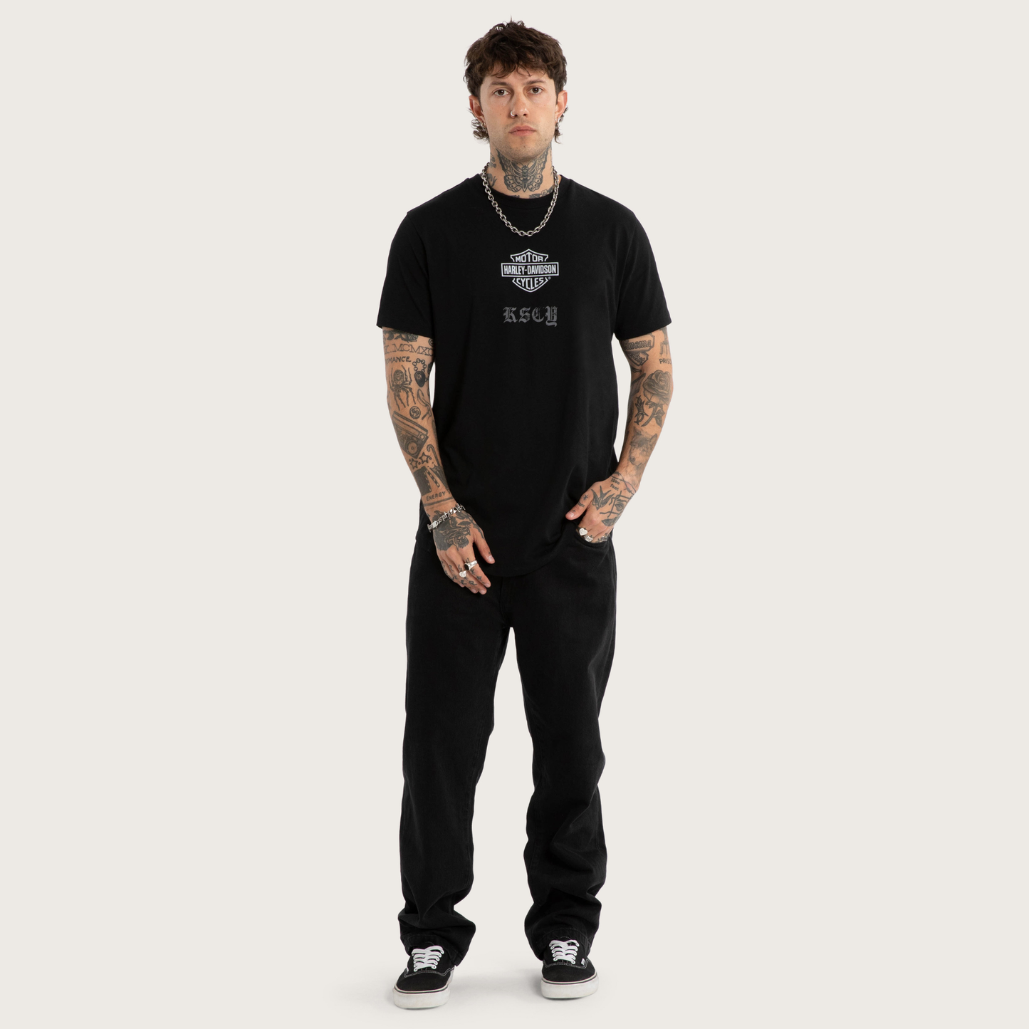Harley-Davidson® x KSCY Carve Dual Curved Tee - Jet Black