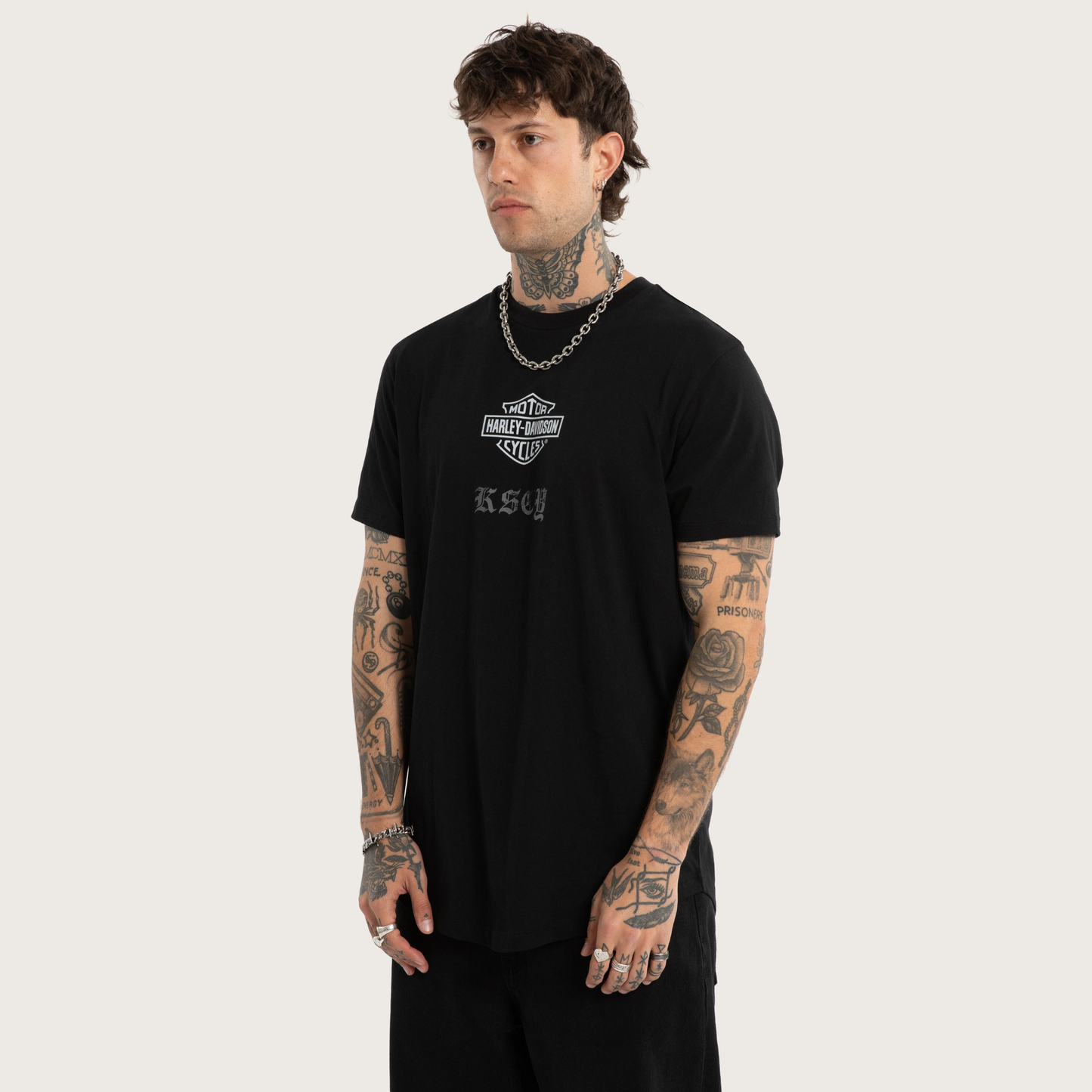 Harley-Davidson® x KSCY Carve Dual Curved Tee - Jet Black
