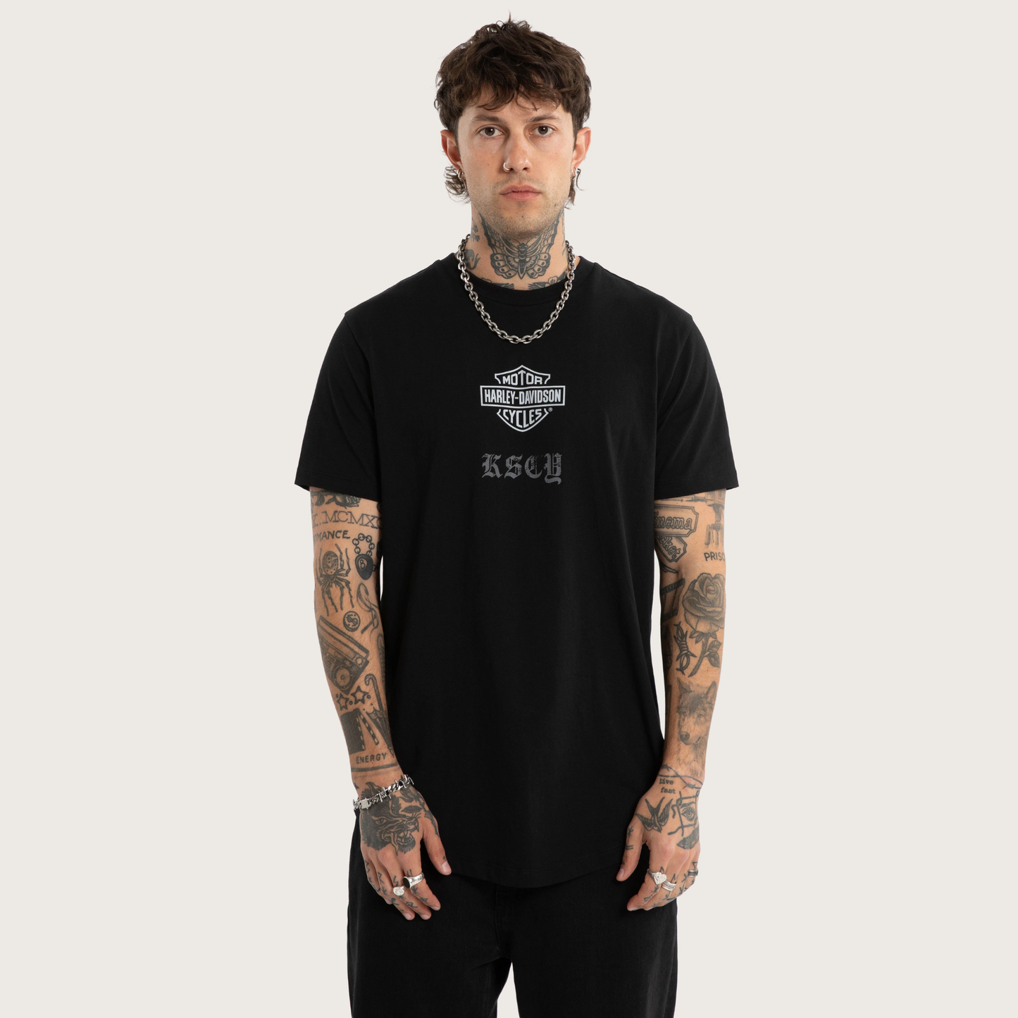 Harley-Davidson® x KSCY Carve Dual Curved Tee - Jet Black