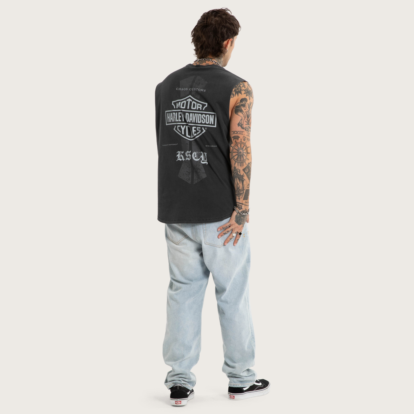 Harley-Davidson® x KSCY Throttle Dual Curved Muscle Tee - Pigment Black