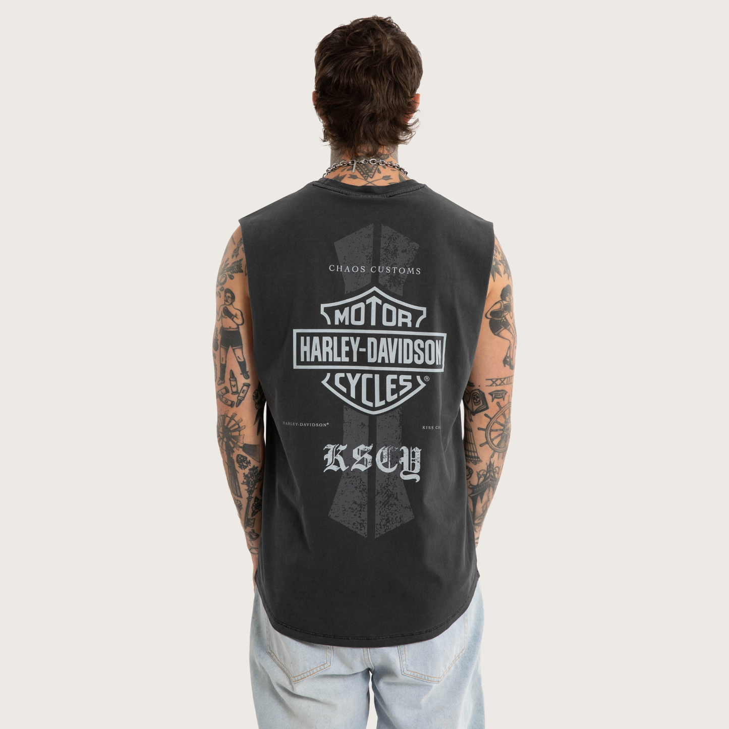 Harley-Davidson® x KSCY Throttle Dual Curved Muscle Tee - Pigment Black