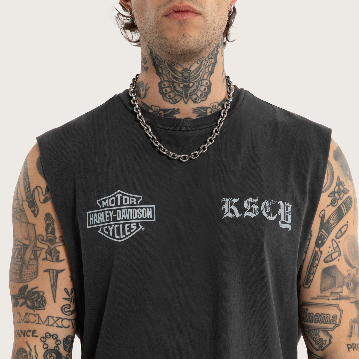 Harley-Davidson® x KSCY Throttle Dual Curved Muscle Tee - Pigment Black