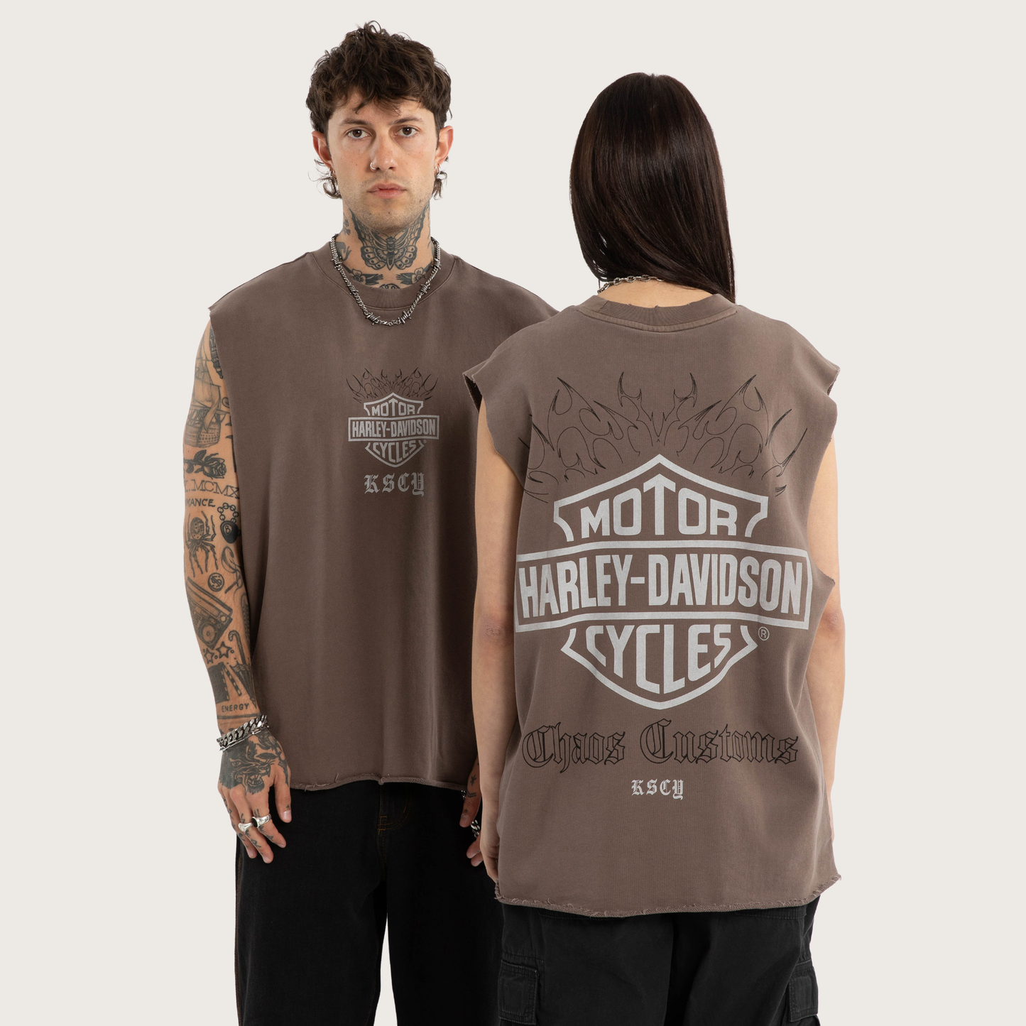 Harley-Davidson® x KSCY Pivot Loopback Muscle Tee - Tan