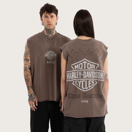 Harley-Davidson® x KSCY Pivot Loopback Muscle Tee - Tan