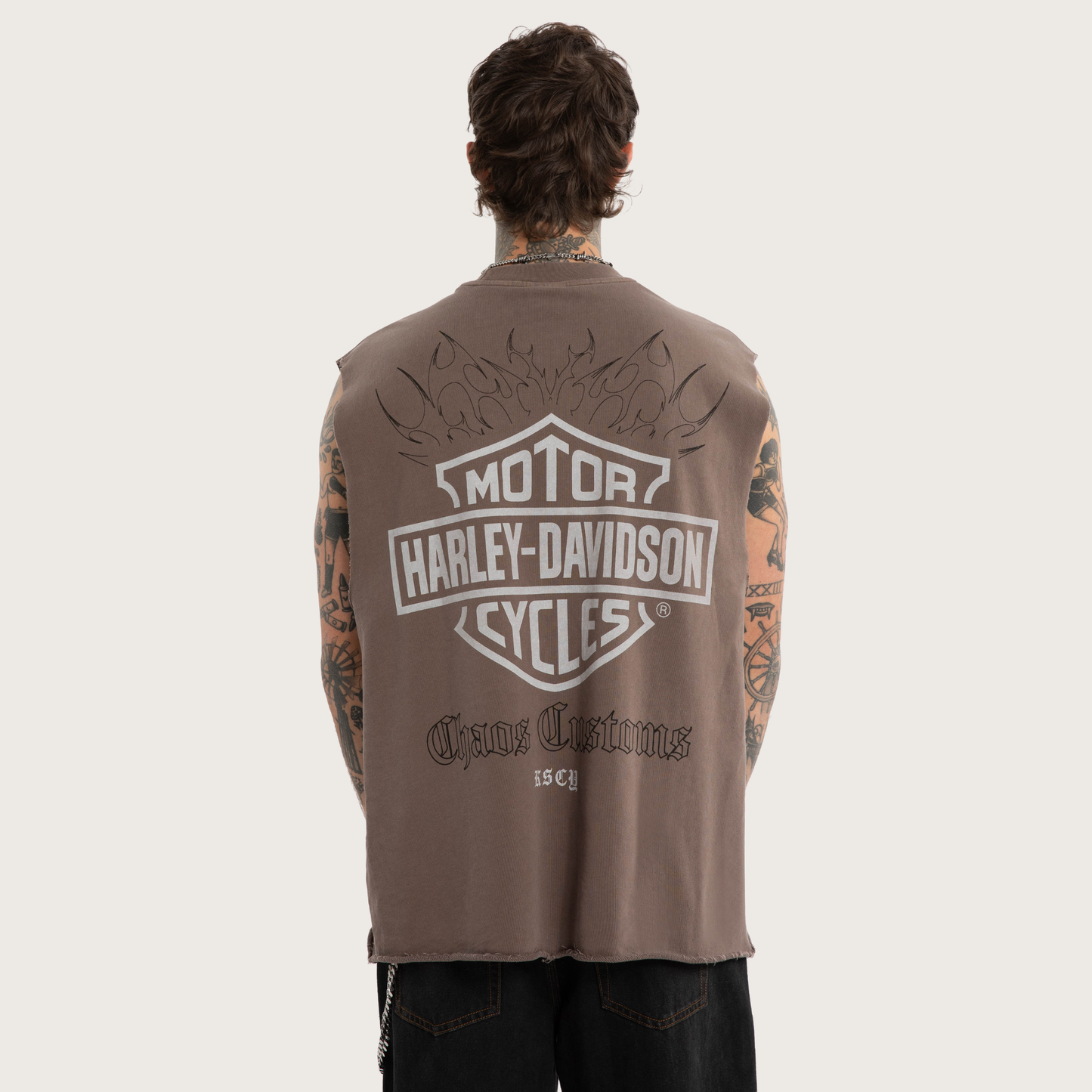 Harley-Davidson® x KSCY Pivot Loopback Muscle Tee - Tan