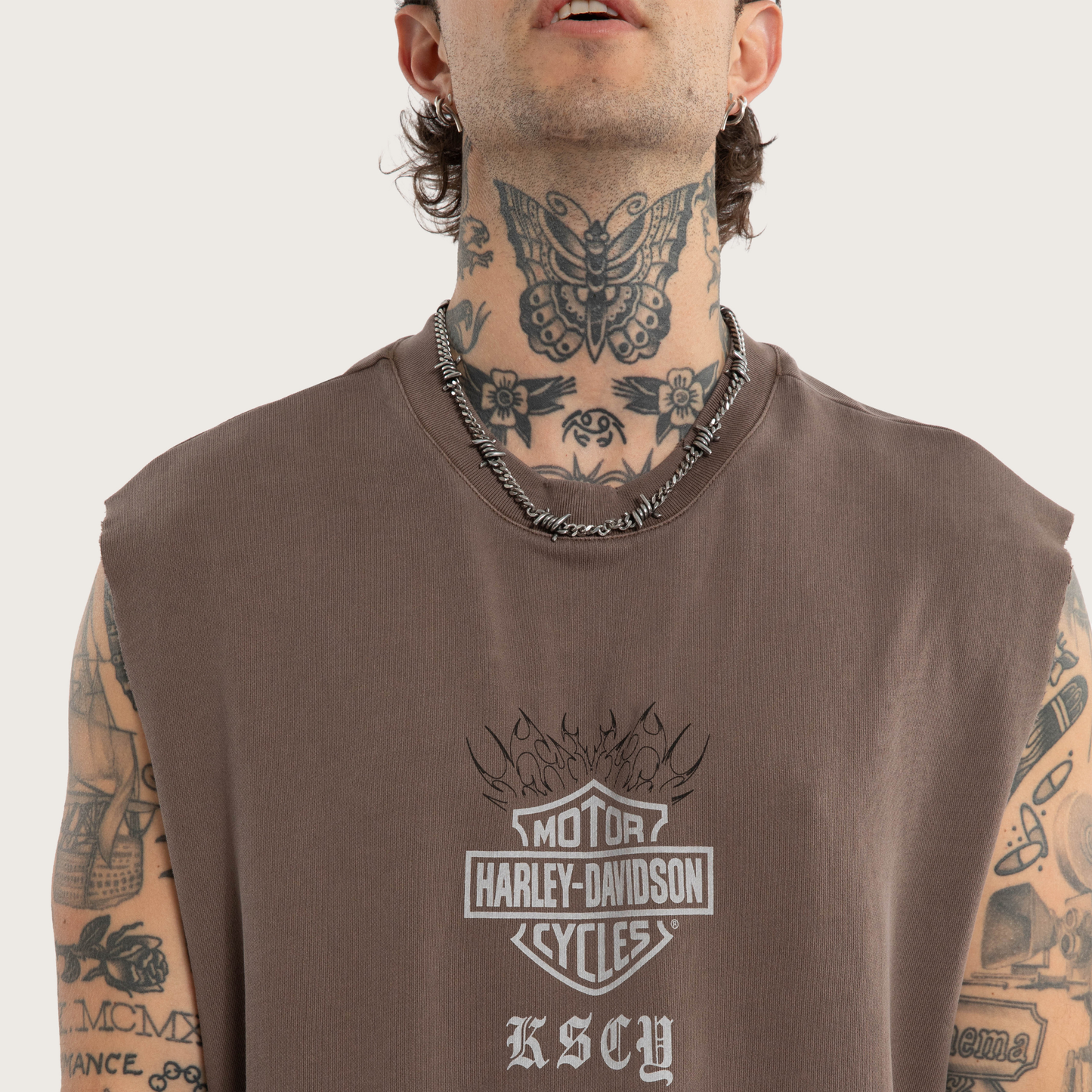 Harley-Davidson® x KSCY Pivot Loopback Muscle Tee - Tan