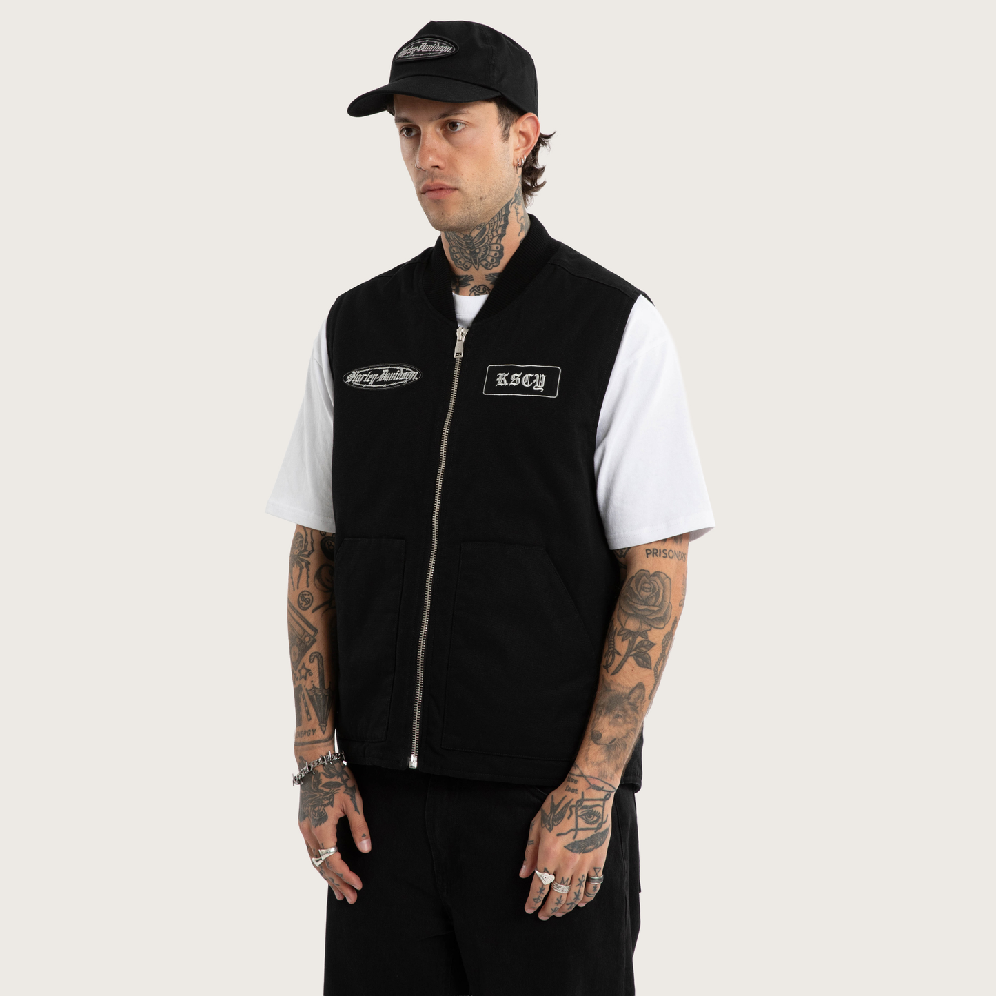 Harley-Davidson® x KSCY Freewheeler Worker Vest - Washed Black