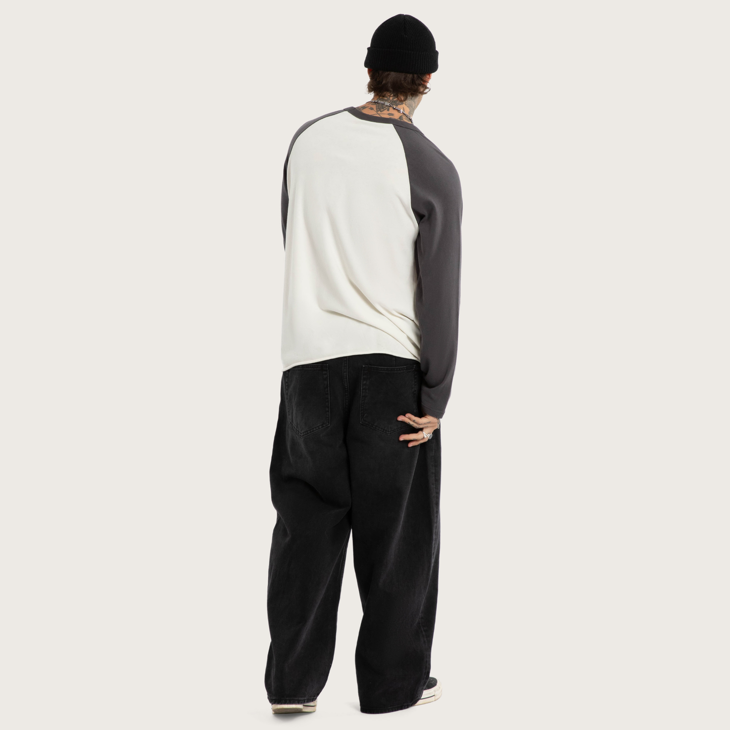 Harley-Davidson® x KSCY Dismount Raglan Longsleeve Tee - Asphalt/Blanc De Blanc