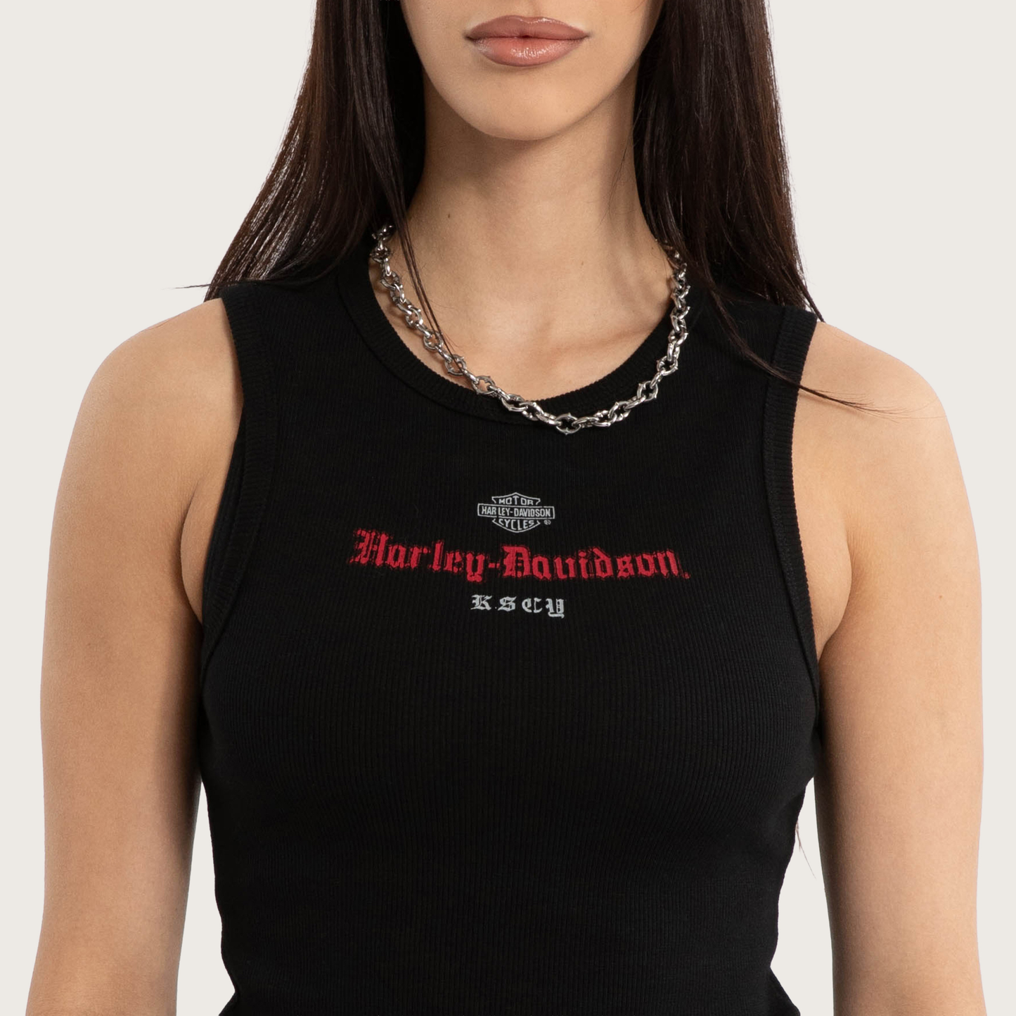 Harley-Davidson® x KSCY Women's Visor Rib Tank - Jet Black