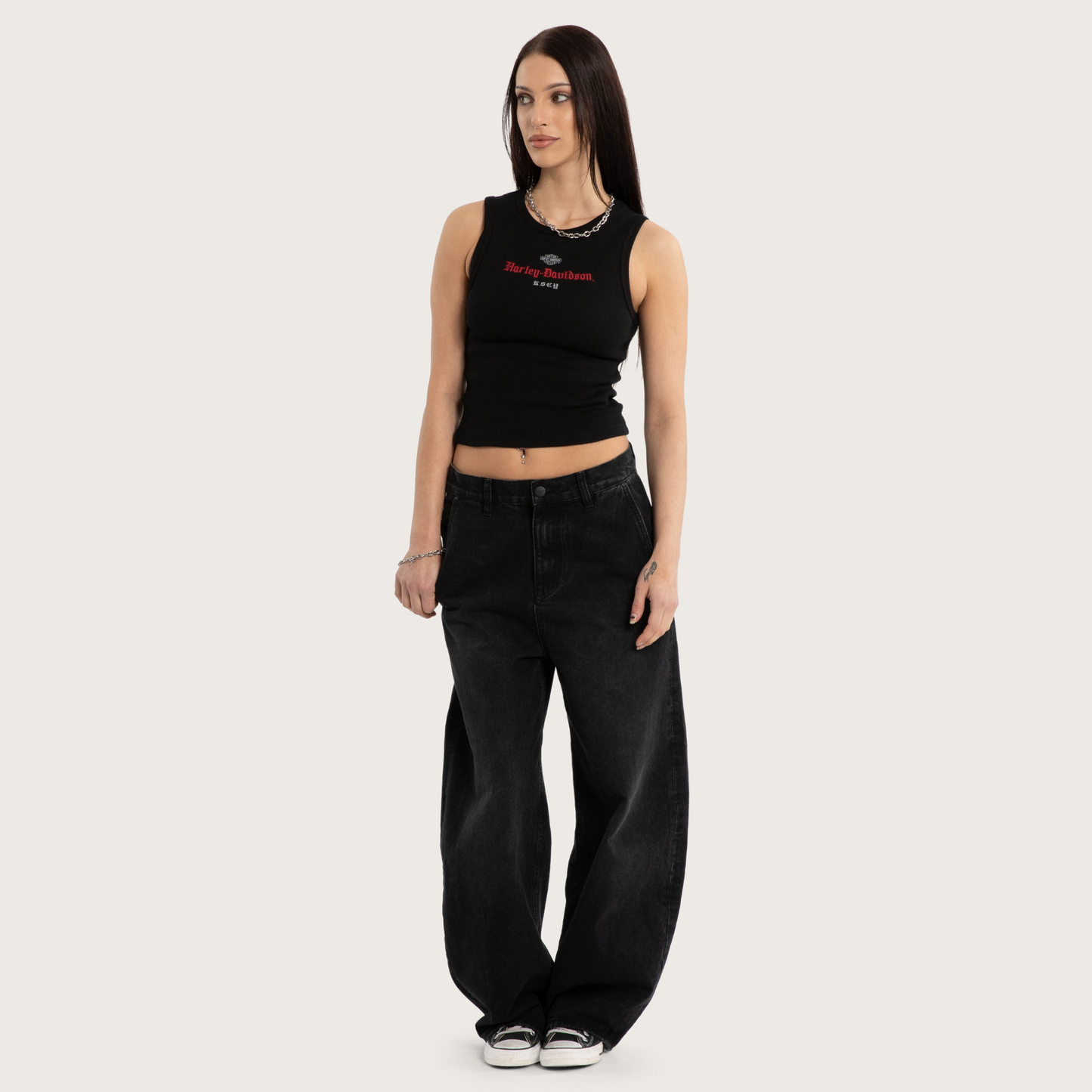 Harley-Davidson® x KSCY Women's Visor Rib Tank - Jet Black