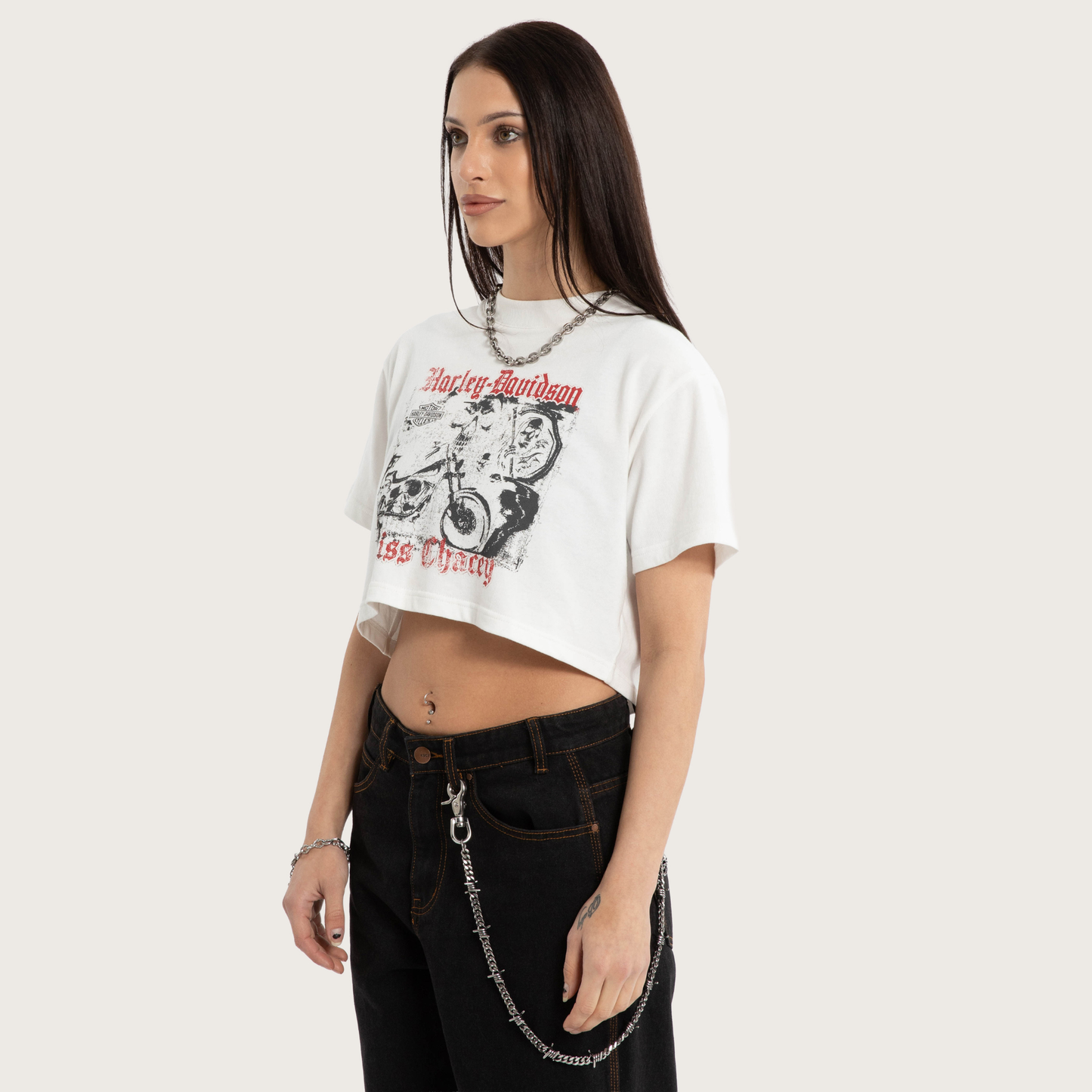 Harley-Davidson® x KSCY Women's Breakout Crop Tee - Natural White