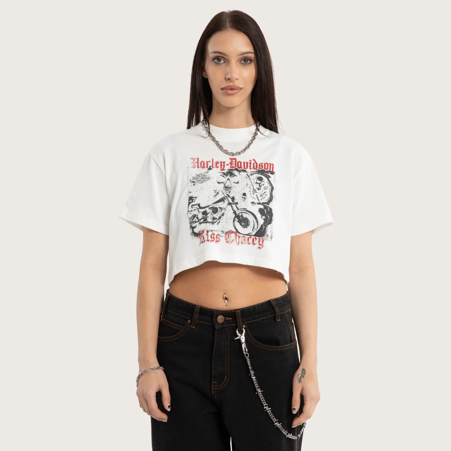 Harley-Davidson® x KSCY Women's Breakout Crop Tee - Natural White