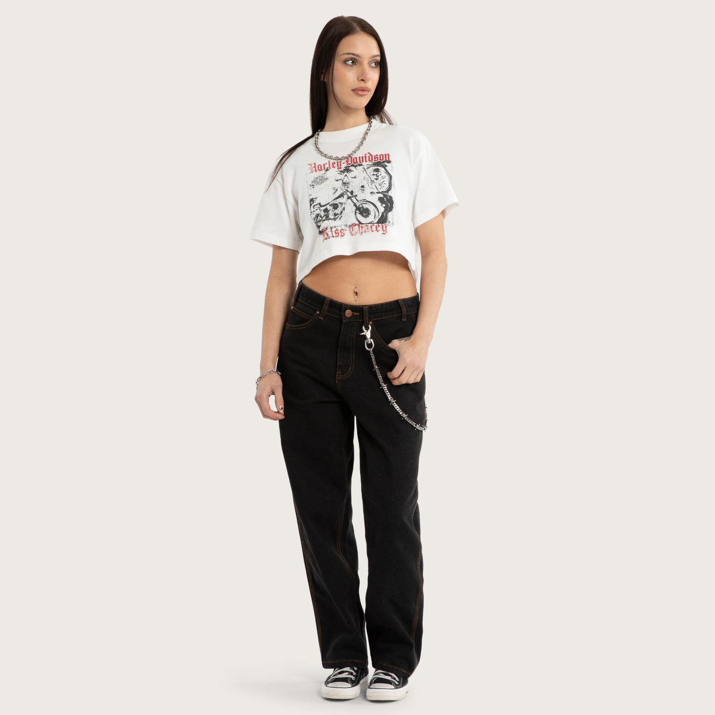 Harley-Davidson® x KSCY Women's Breakout Crop Tee - Natural White