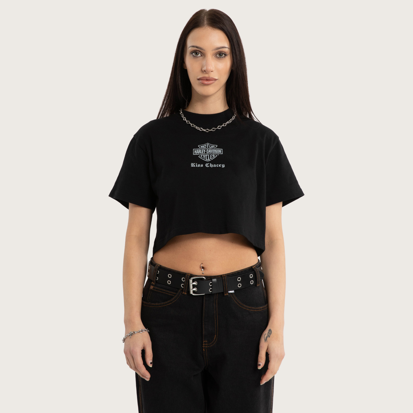 Harley-Davidson® x KSCY Women's Rumble Crop Tee - Jet Black
