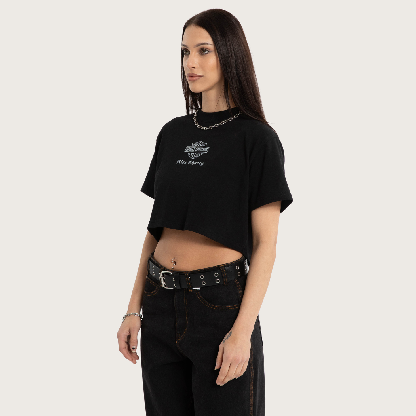Harley-Davidson® x KSCY Women's Rumble Crop Tee - Jet Black