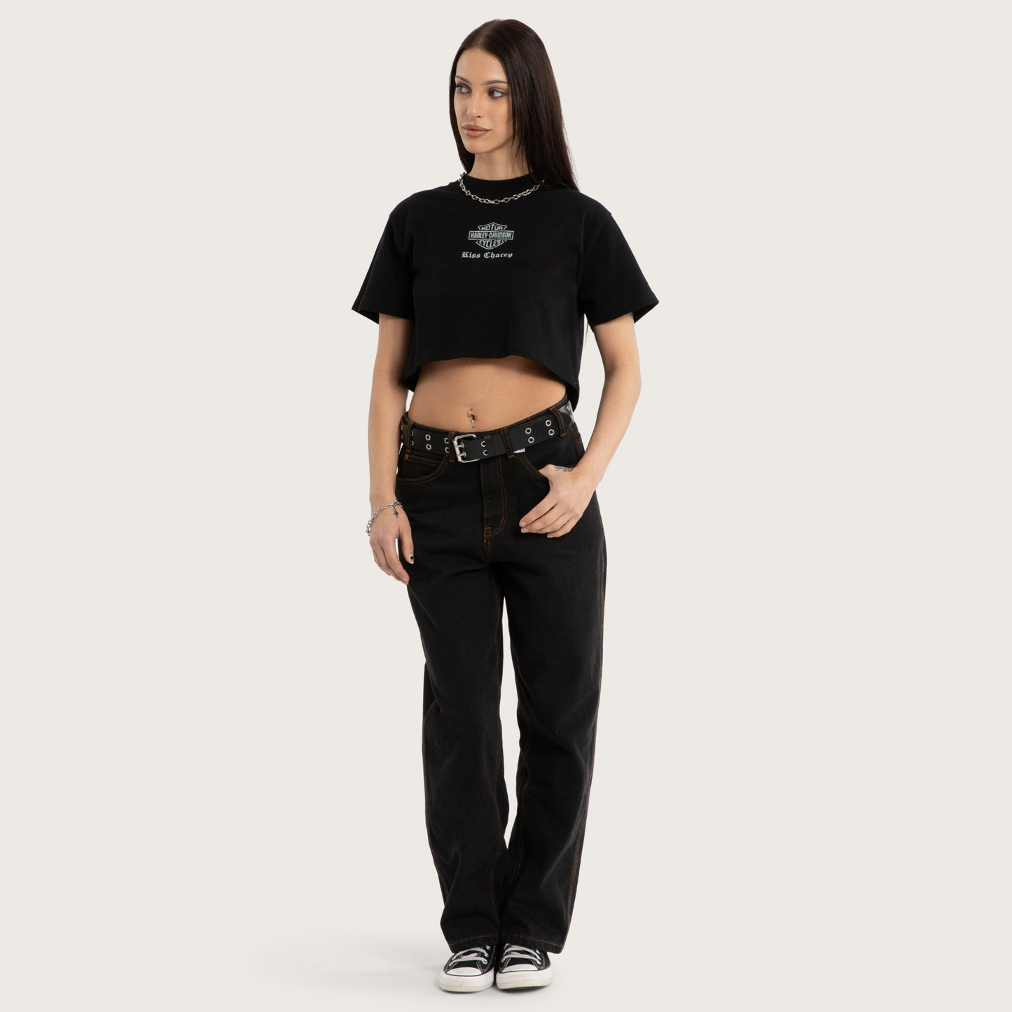 Harley-Davidson® x KSCY Women's Rumble Crop Tee - Jet Black