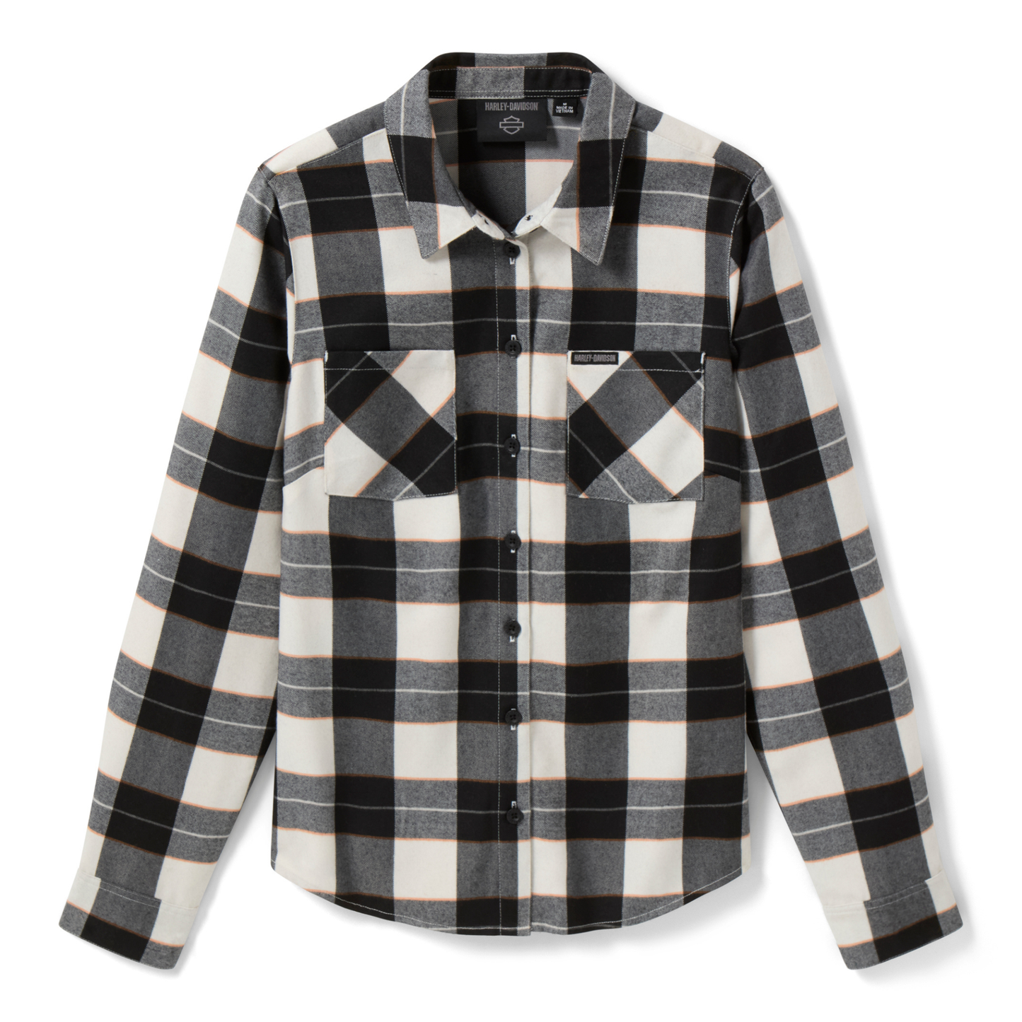 Harley-Davidson® Women's Plaid Woven Shirt - Off White / Black
