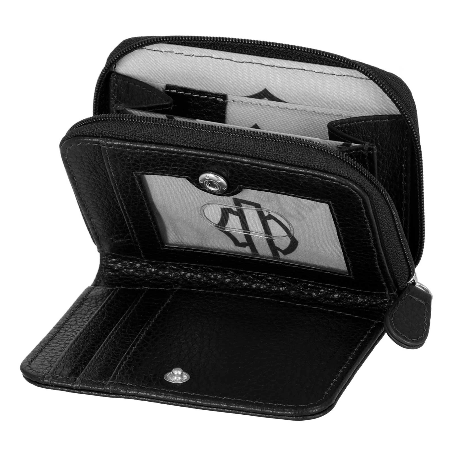 Harley-Davidson® Women's Core Stud B&S Leather Zip Z/A Case Wallet - Black