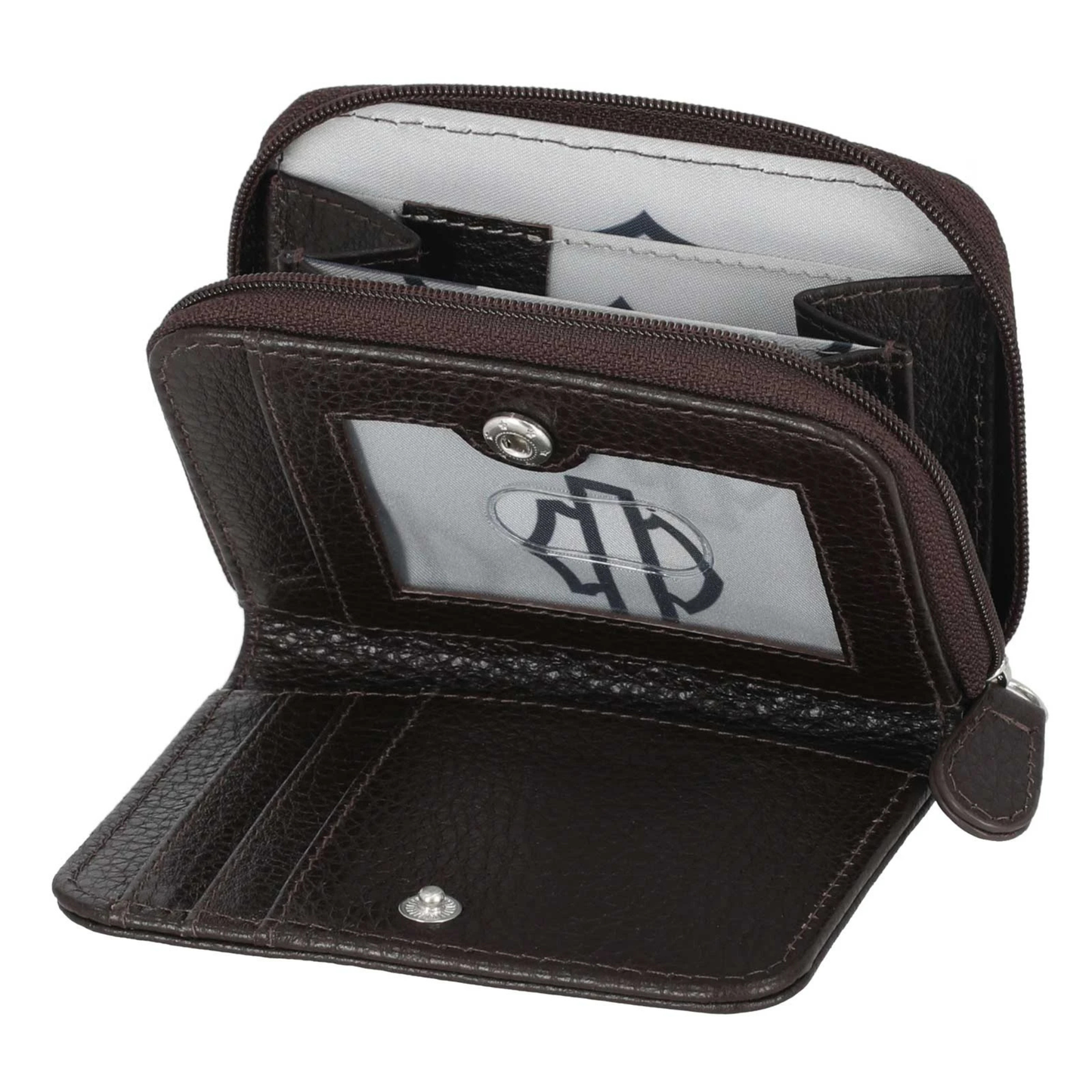 Harley-Davidson® Women's Core Stud B&S Leather Zip Z/A Case Wallet - Dark Brown