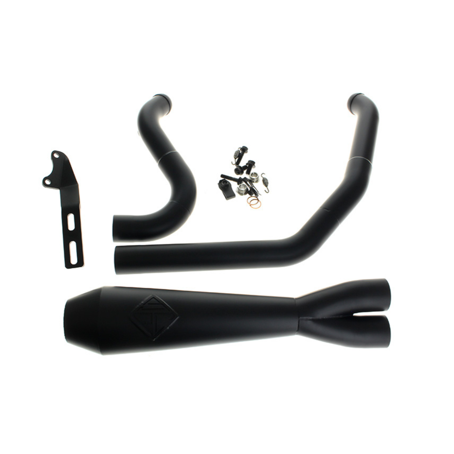 SP Concepts Exhaust - 2-into-1 LaneSplitter Exhaust – Black - Fits Softail 2018up Non-240 Rear Tyre Models.