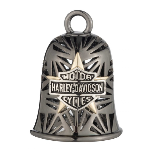 Harley-Davidson® Tri-Tone Plated Star Cut-Out Bar & Shield Logo Ride Bell