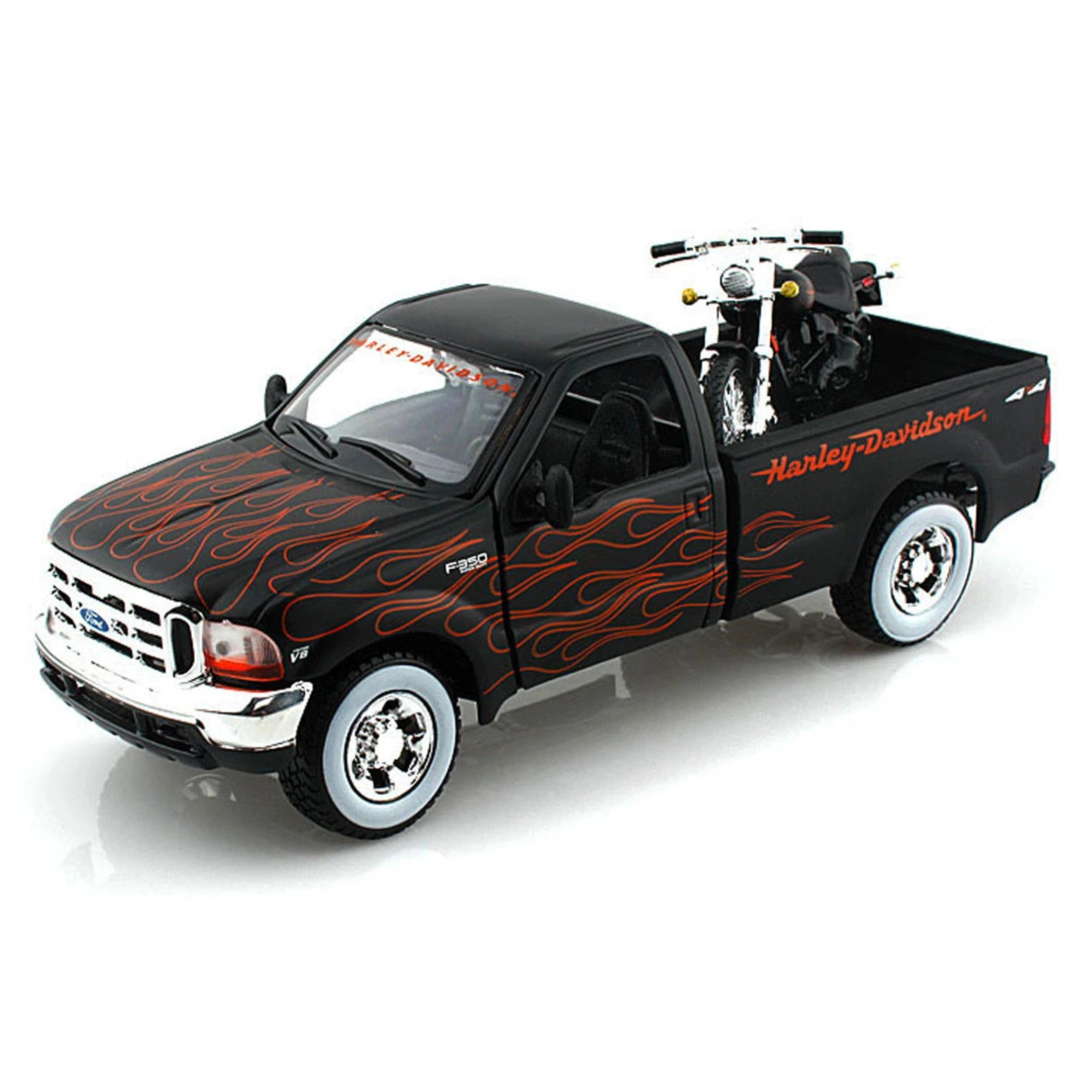 Harley-Davidson® Diecast 1:24 1999 Ford F-350 Pickup & 2002 FXSTB Night Train