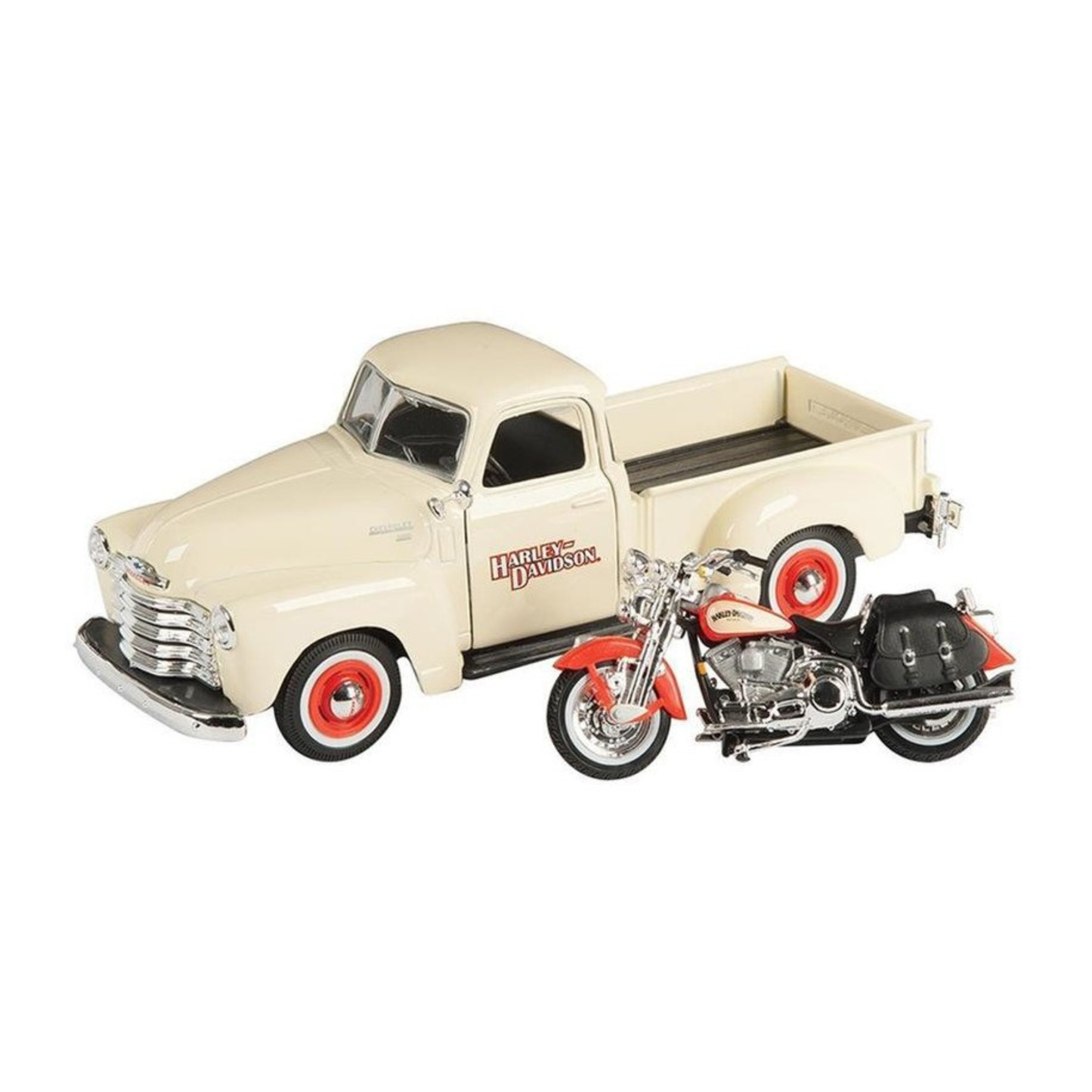 Harley-Davidson® Diecast 1:24 1950 Chevrolet 3100 & 2001 Heritage Springer
