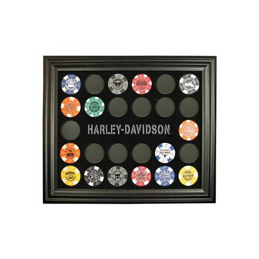 Harley-Davidson® Poker Chip Collectors Frame - Holds 26 Chips