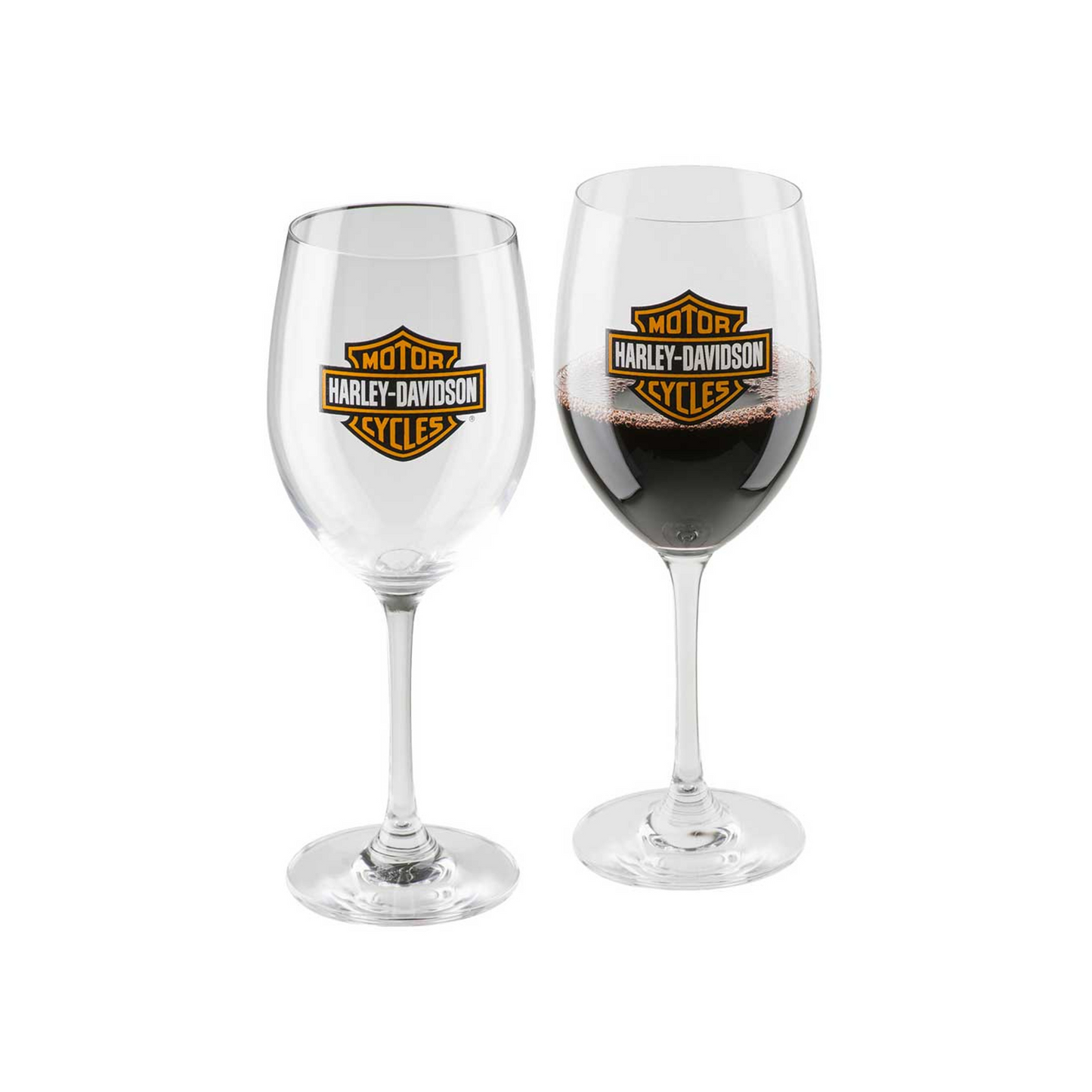Harley-Davidson® Core Bar & Shield Logo Wine Glass Set