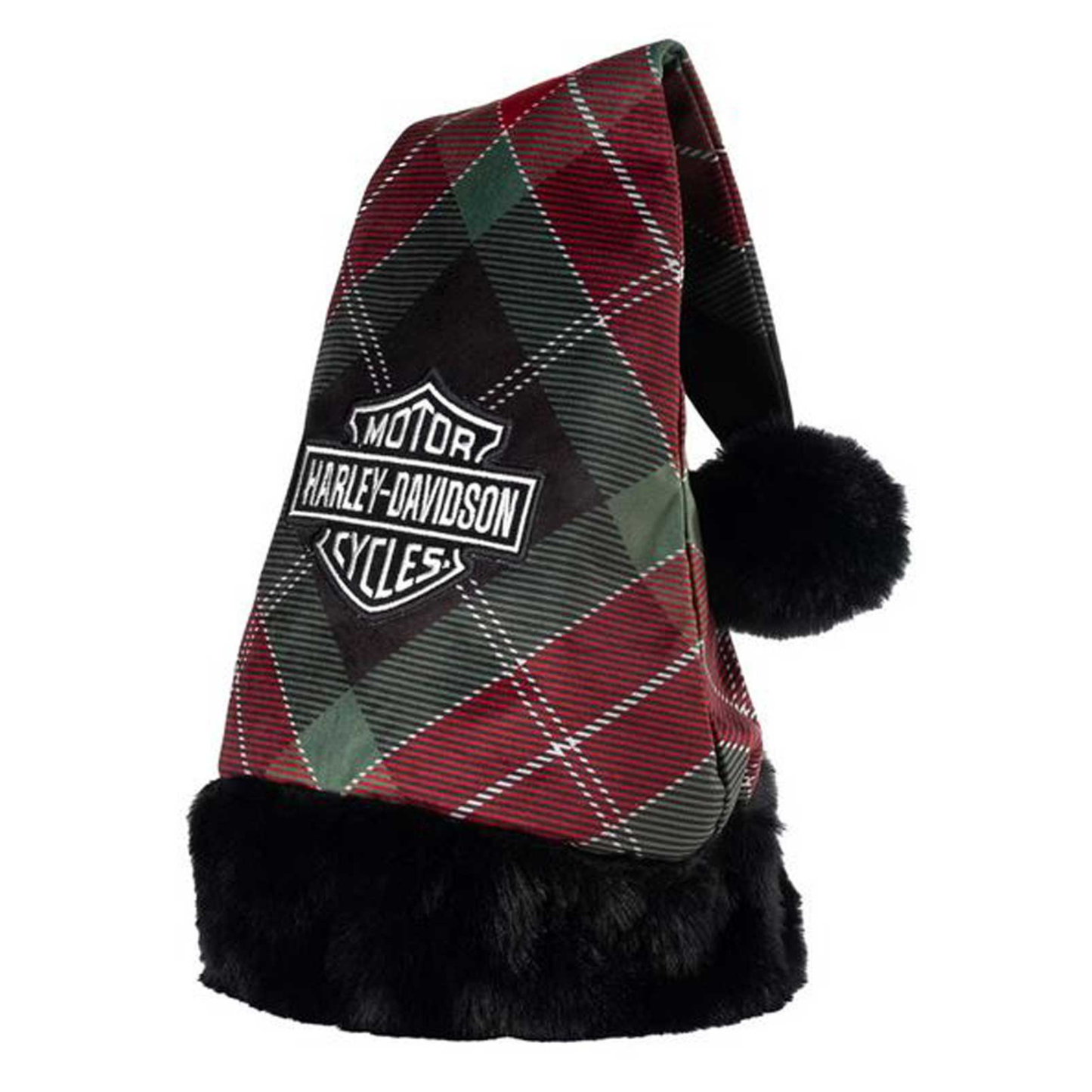 Harley-Davidson® Embroidered Bar & Shield Logo Holiday Plaid Santa Hat