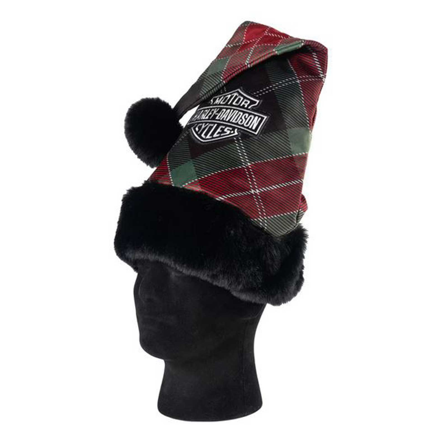 Harley-Davidson® Embroidered Bar & Shield Logo Holiday Plaid Santa Hat