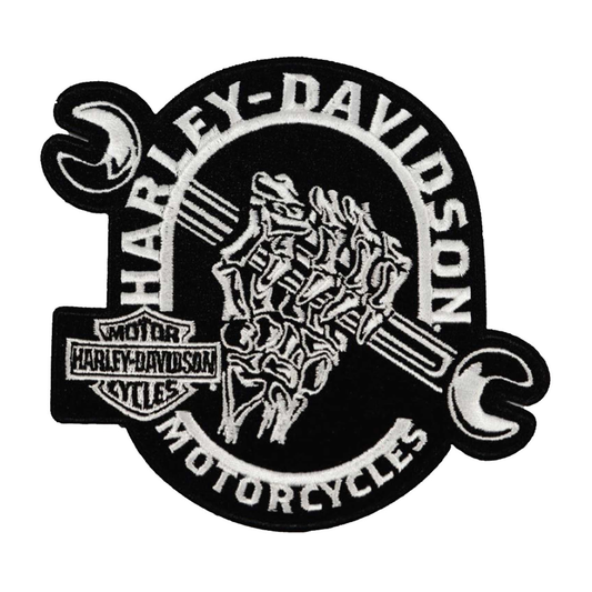 Harley-Davidson® 4 in. Embroidered Spooky Fingers Emblem Sew-On Patch - Black