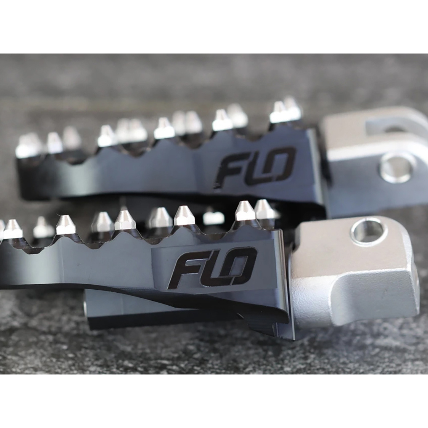 Flo Motorsports - V2 MX Footpegs – Black. Fits Softail 2018up Front Rider