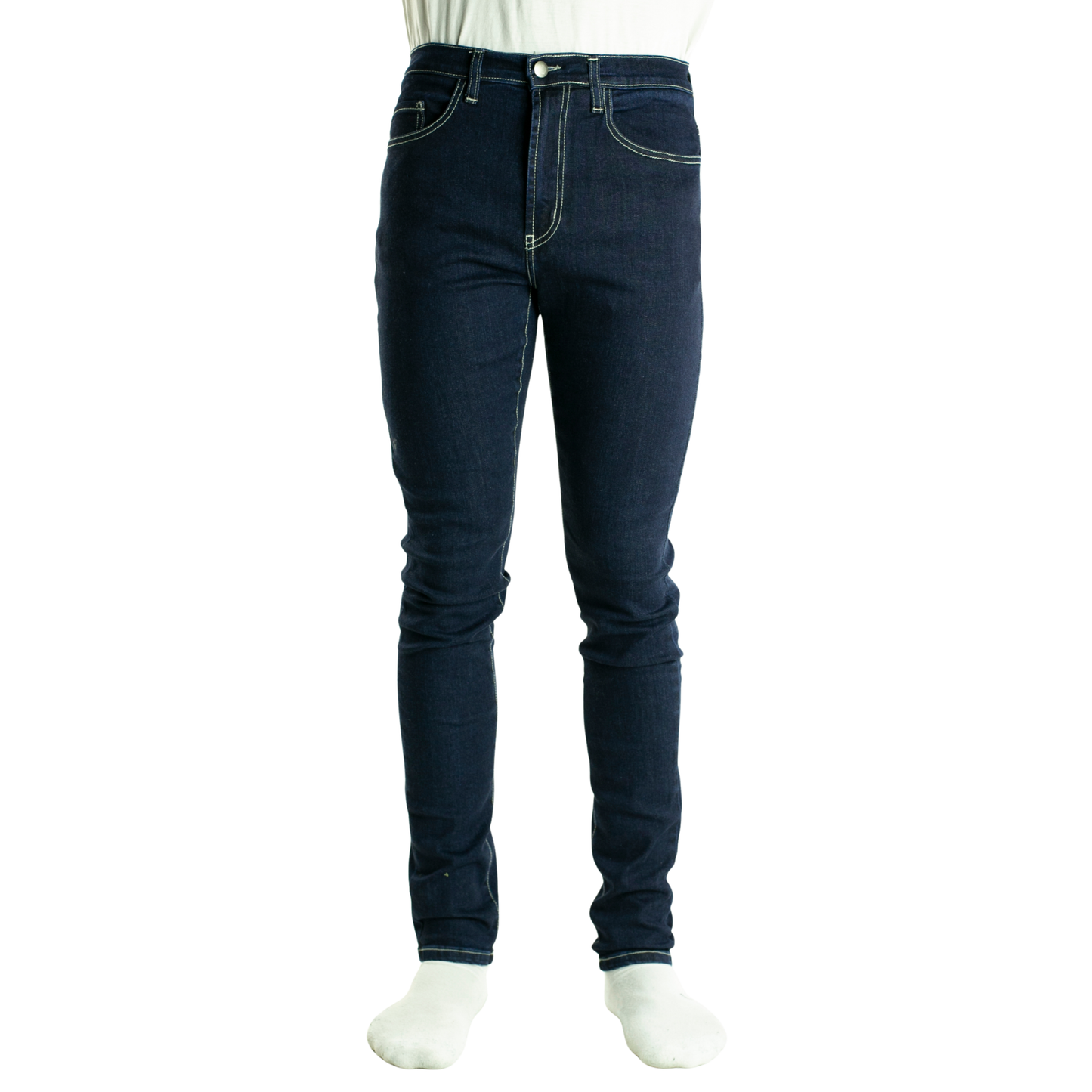 TKD Jeans - Men's Kevlar Lined Archie Stretch Slim Skinny Leg Blue Combo