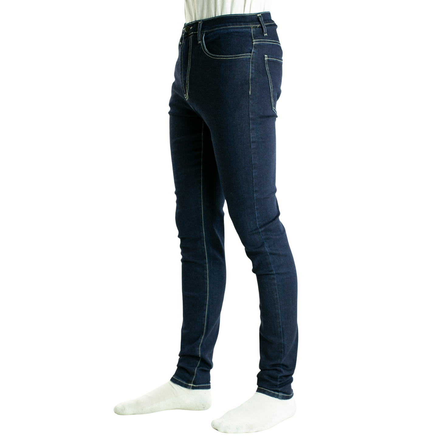 TKD Jeans - Men's Kevlar Lined Archie Stretch Slim Skinny Leg Blue Combo