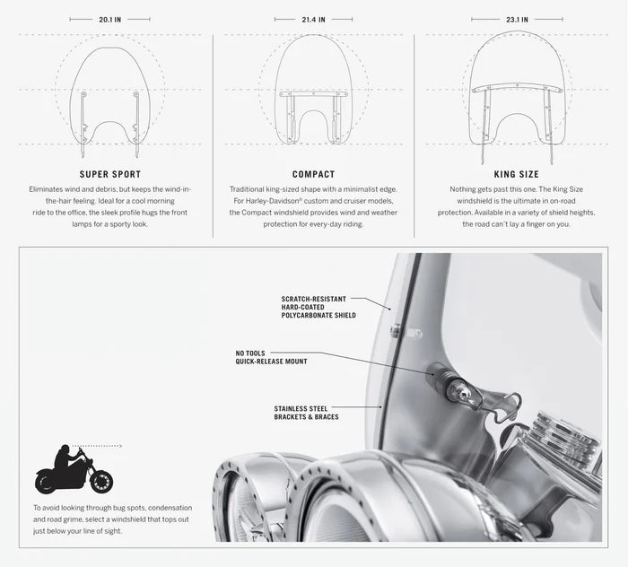 Harley-Davidson® H-D Detachables Super Sport Windshield