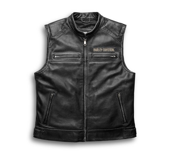 Harley-Davidson® Men’s Embroidered Passing Link Leather Vest
